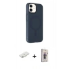 MARSİLYAN™- iPhone 11 Kılıf Çekirdek Modern Prime - Siyah Bilvis 3D Cam Ekran Koruyucu + Renkli Kamera Lens Koruma Cam - SI