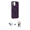 MARSİLYAN™- iPhone 11 Kılıf Çekirdek Modern Prime - Siyah Bilvis 3D Mat Cam Ekran Koruyucu + Pers Alüminyum Kamera Lens - GI