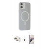 MARSİLYAN™- iPhone 11 Kılıf Çekirdek Modern Prime - Siyah Bilvis 3D Mat Cam Ekran Koruyucu + Pers Alüminyum Kamera Lens - GD