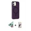 MARSİLYAN™- iPhone 11 Kılıf Çekirdek Modern Prime - Siyah Bilvis 3D Mat Cam Ekran Koruyucu + Raze Metal Kamera Lens - KI