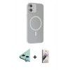 MARSİLYAN™- iPhone 11 Kılıf Çekirdek Modern Prime - Siyah Bilvis 3D Mat Cam Ekran Koruyucu + Raze Metal Kamera Lens - MI