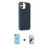 MARSİLYAN™- iPhone 11 Kılıf Çekirdek Modern Prime - Siyah Bilvis 3D Mat Cam Ekran Koruyucu + Neon Fosforlu Kamera Lens - YL