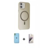 MARSİLYAN™- iPhone 11 Kılıf Çekirdek Modern Prime - Siyah Bilvis 3D Mat Cam Ekran Koruyucu + Neon Fosforlu Kamera Lens - YL