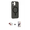 MARSİLYAN™- iPhone 11 Kılıf Çekirdek Modern Prime - Siyah Bilvis 3D Mat Cam Ekran Koruyucu + Pers Alüminyum Kamera Lens - KI