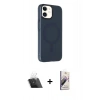 MARSİLYAN™- iPhone 11 Kılıf Çekirdek Modern Prime - Siyah Bilvis 3D Mat Cam Ekran Koruyucu + Şeffaf Kamera Lens Koruma Cam