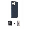 MARSİLYAN™- iPhone 11 Kılıf Çekirdek Modern Prime - Siyah Bilvis 3D Mat Cam Ekran Koruyucu + PVD Metal Kamera Lens - SH