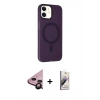 MARSİLYAN™- iPhone 11 Kılıf Çekirdek Modern Prime - Siyah Bilvis 3D Mat Cam Ekran Koruyucu + Siyah Raze Metal Kamera Lens