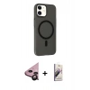 MARSİLYAN™- iPhone 11 Kılıf Çekirdek Modern Prime - Siyah Bilvis 3D Mat Cam Ekran Koruyucu + Siyah Raze Metal Kamera Lens