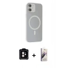 MARSİLYAN™- iPhone 11 Kılıf Çekirdek Modern Prime - Siyah Bilvis 3D Mat Cam Ekran Koruyucu + PVD Metal Kamera Lens - TU