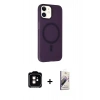 MARSİLYAN™- iPhone 11 Kılıf Çekirdek Modern Prime - Siyah Bilvis 3D Mat Cam Ekran Koruyucu + PVD Metal Kamera Lens - TU