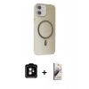 MARSİLYAN™- iPhone 11 Kılıf Çekirdek Modern Prime - Siyah Bilvis 3D Mat Cam Ekran Koruyucu + PVD Metal Kamera Lens - TU