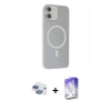 MARSİLYAN™- iPhone 11 Kılıf Çekirdek Modern Prime - Siyah Bilvis 5in1 3D Magic Cam Ekran Koruyucu + Pers Alüminyum Kamera Lens - GI