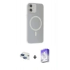 MARSİLYAN™- iPhone 11 Kılıf Çekirdek Modern Prime - Siyah Bilvis 5in1 3D Magic Cam Ekran Koruyucu + Pers Alüminyum Kamera Lens - LT
