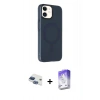 MARSİLYAN™- iPhone 11 Kılıf Çekirdek Modern Prime - Siyah Bilvis 5in1 3D Magic Cam Ekran Koruyucu + Pers Alüminyum Kamera Lens - LT