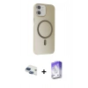 MARSİLYAN™- iPhone 11 Kılıf Çekirdek Modern Prime - Siyah Bilvis 5in1 3D Magic Cam Ekran Koruyucu + Pers Alüminyum Kamera Lens - LT