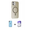 MARSİLYAN™- iPhone 11 Kılıf Çekirdek Modern Prime - Siyah Bilvis 5in1 3D Magic Cam Ekran Koruyucu + Neon Fosforlu Kamera Lens - TU