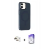 MARSİLYAN™- iPhone 11 Kılıf Çekirdek Modern Prime - Siyah Bilvis 5in1 3D Magic Cam Ekran Koruyucu + Pers Alüminyum Kamera Lens - GD