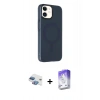 MARSİLYAN™- iPhone 11 Kılıf Çekirdek Modern Prime - Siyah Bilvis 5in1 3D Magic Cam Ekran Koruyucu + Pers Alüminyum Kamera Lens - GI