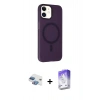 MARSİLYAN™- iPhone 11 Kılıf Çekirdek Modern Prime - Siyah Bilvis 5in1 3D Magic Cam Ekran Koruyucu + Pers Alüminyum Kamera Lens - GI