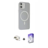 MARSİLYAN™- iPhone 11 Kılıf Çekirdek Modern Prime - Siyah Bilvis 5in1 3D Magic Cam Ekran Koruyucu + Pers Alüminyum Kamera Lens - GD