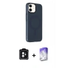 MARSİLYAN™- iPhone 11 Kılıf Çekirdek Modern Prime - Siyah Bilvis 5in1 3D Magic Cam Ekran Koruyucu + PVD Metal Kamera Lens - YL