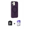 MARSİLYAN™- iPhone 11 Kılıf Çekirdek Modern Prime - Siyah Bilvis 5in1 3D Magic Cam Ekran Koruyucu + PVD Metal Kamera Lens - YL