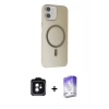 MARSİLYAN™- iPhone 11 Kılıf Çekirdek Modern Prime - Siyah Bilvis 5in1 3D Magic Cam Ekran Koruyucu + PVD Metal Kamera Lens - YL