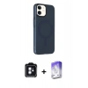 MARSİLYAN™- iPhone 11 Kılıf Çekirdek Modern Prime - Siyah Bilvis 5in1 3D Magic Cam Ekran Koruyucu + PVD Metal Kamera Lens - MI