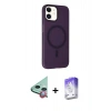 MARSİLYAN™- iPhone 11 Kılıf Çekirdek Modern Prime - Siyah Bilvis 5in1 3D Magic Cam Ekran Koruyucu + Raze Metal Kamera Lens - KI