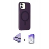 MARSİLYAN™- iPhone 11 Kılıf Çekirdek Modern Prime - Siyah Bilvis 5in1 3D Magic Cam Ekran Koruyucu + Raze Metal Kamera Lens - MR