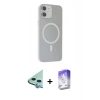 MARSİLYAN™- iPhone 11 Kılıf Çekirdek Modern Prime - Siyah Bilvis 5in1 3D Magic Cam Ekran Koruyucu + Raze Metal Kamera Lens - MI