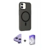 MARSİLYAN™- iPhone 11 Kılıf Çekirdek Modern Prime - Siyah Bilvis 5in1 3D Magic Cam Ekran Koruyucu + Raze Metal Kamera Lens - MR