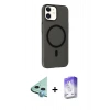 MARSİLYAN™- iPhone 11 Kılıf Çekirdek Modern Prime - Siyah Bilvis 5in1 3D Magic Cam Ekran Koruyucu + Raze Metal Kamera Lens - MI