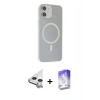 MARSİLYAN™- iPhone 11 Kılıf Çekirdek Modern Prime - Siyah Bilvis 5in1 3D Magic Cam Ekran Koruyucu + Raze Metal Kamera Lens - GS