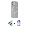 MARSİLYAN™- iPhone 11 Kılıf Çekirdek Modern Prime - Siyah Bilvis 5in1 3D Magic Cam Ekran Koruyucu + Raze Metal Kamera Lens - KI