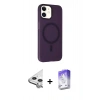 MARSİLYAN™- iPhone 11 Kılıf Çekirdek Modern Prime - Siyah Bilvis 5in1 3D Magic Cam Ekran Koruyucu + Raze Metal Kamera Lens - GS