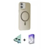 MARSİLYAN™- iPhone 11 Kılıf Çekirdek Modern Prime - Siyah Bilvis 5in1 3D Magic Cam Ekran Koruyucu + Raze Metal Kamera Lens - MI