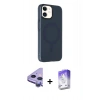 MARSİLYAN™- iPhone 11 Kılıf Çekirdek Modern Prime - Siyah Bilvis 5in1 3D Magic Cam Ekran Koruyucu + Raze Metal Kamera Lens - MR