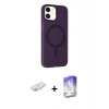 MARSİLYAN™- iPhone 11 Kılıf Çekirdek Modern Prime - Siyah Bilvis 5in1 3D Magic Cam Ekran Koruyucu + Renkli Kamera Lens Koruma Cam - YL