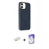 MARSİLYAN™- iPhone 11 Kılıf Çekirdek Modern Prime - Siyah Bilvis 5in1 3D Magic Cam Ekran Koruyucu + Renkli Kamera Lens Koruma Cam - YL