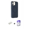 MARSİLYAN™- iPhone 11 Kılıf Çekirdek Modern Prime - Siyah Bilvis 5in1 3D Magic Cam Ekran Koruyucu + Renkli Kamera Lens Koruma Cam - TU