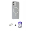 MARSİLYAN™- iPhone 11 Kılıf Çekirdek Modern Prime - Siyah Bilvis 5in1 3D Magic Cam Ekran Koruyucu + Renkli Kamera Lens Koruma Cam - TU