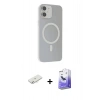 MARSİLYAN™- iPhone 11 Kılıf Çekirdek Modern Prime - Siyah Bilvis 5in1 5D Magic Hayalet Cam Ekran Koruyucu + Renkli Kamera Lens Koruma Cam - SI