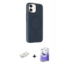 MARSİLYAN™- iPhone 11 Kılıf Çekirdek Modern Prime - Siyah Bilvis 5in1 5D Magic Hayalet Cam Ekran Koruyucu + Renkli Kamera Lens Koruma Cam - SI