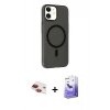 MARSİLYAN™- iPhone 11 Kılıf Çekirdek Modern Prime - Siyah Bilvis 5in1 5D Magic Hayalet Cam Ekran Koruyucu + Pers Alüminyum Kamera Lens - KI
