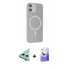 MARSİLYAN™- iPhone 11 Kılıf Çekirdek Modern Prime - Siyah Bilvis 5in1 5D Magic Hayalet Cam Ekran Koruyucu + Raze Metal Kamera Lens - MI