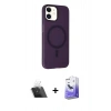 MARSİLYAN™- iPhone 11 Kılıf Çekirdek Modern Prime - Siyah Bilvis 5in1 5D Magic Hayalet Cam Ekran Koruyucu + Kamera Lens Koruma Cam - SF