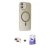MARSİLYAN™- iPhone 11 Kılıf Çekirdek Modern Prime - Siyah Bilvis 5in1 5D Magic Hayalet Cam Ekran Koruyucu + Pers Alüminyum Kamera Lens - KI