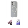 MARSİLYAN™- iPhone 11 Kılıf Çekirdek Modern Prime - Siyah Bilvis 5in1 5D Magic Hayalet Cam Ekran Koruyucu + Siyah Raze Metal Kamera Lens
