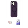 MARSİLYAN™- iPhone 11 Kılıf Çekirdek Modern Prime - Siyah Bilvis 5in1 5D Magic Hayalet Cam Ekran Koruyucu + Pers Alüminyum Kamera Lens - KI